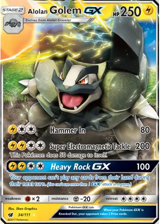 Alolan Golem GX #34 — Crimson Invasion
