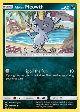 Alolan Meowth #118/214 — Lost Thunder