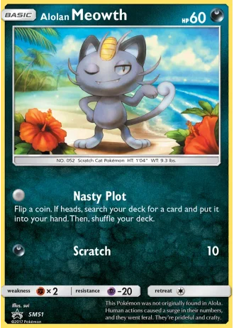 Alolan Meowth SM51 — Sun & Moon Promos
