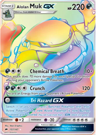 Alolan Muk GX #157 — Burning Shadows