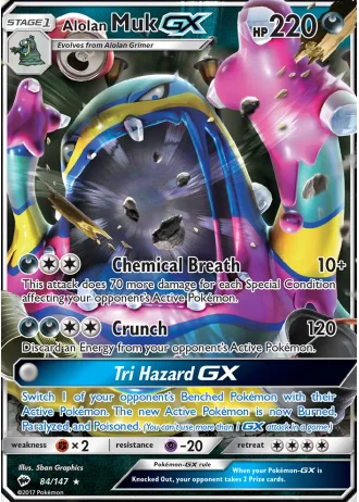 Alolan Muk GX #84 — Burning Shadows