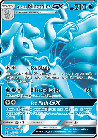 Alolan Ninetales GX #132/145 — Guardians Rising