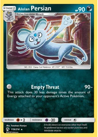Alolan Persian #119 — Lost Thunder