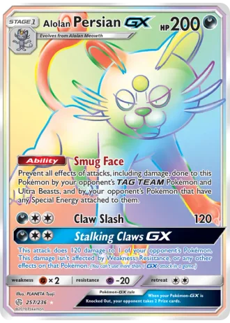 Alolan Persian GX #257/236 — Cosmic Eclipse