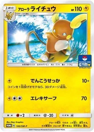 Alolan Raichu #100/SM-P — Sun & Moon Promos