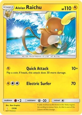 Alolan Raichu #17/30 — SM trainer Kit (Alolan Raichu)