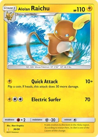 Alolan Raichu #30 — SM trainer Kit (Alolan Raichu)