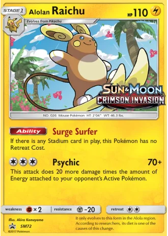 Alolan Raichu SM72 — Sun & Moon Promos