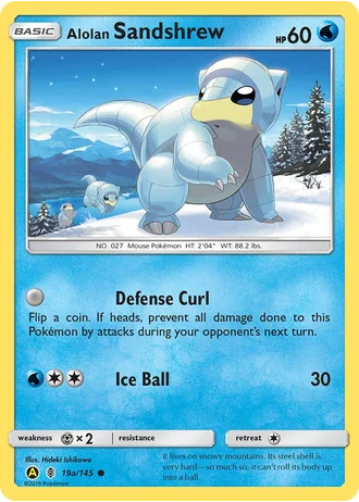 Alolan Sandshrew #19a — Yellow A Alternate