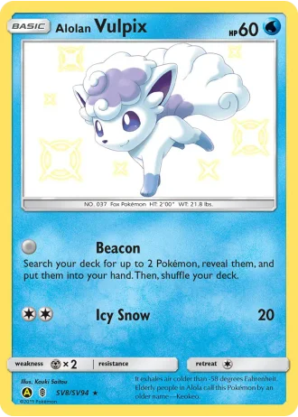 Alolan Vulpix SV8 — Shiny Vault (Hidden Fates)