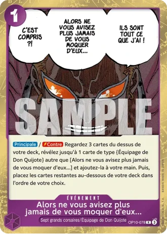 Alors ne vous avisez plus jamais de vous moquer d'eux... (OP10-078) — Sang Royal (OP10)