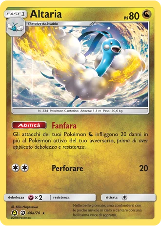 Altaria #40a — Carta alternativa A gialla