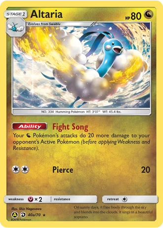 Altaria #40a — Yellow A Alternate