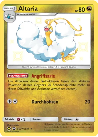 Altaria SV37/94 — Schillernde Schatzkammer (Verborgenes Schicksal)