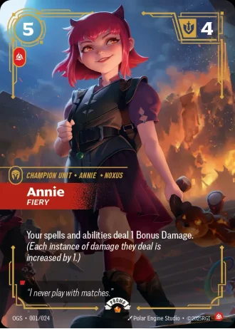 Annie, Fiery #001/024 — Organized Play Promos