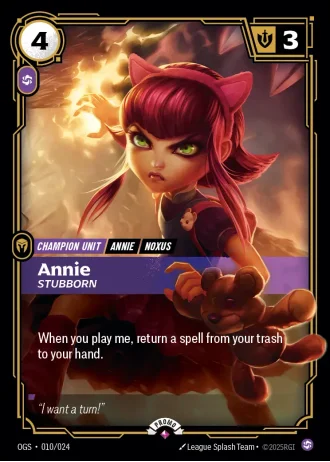 Annie, Stubborn #010/024 — Organized Play Promos