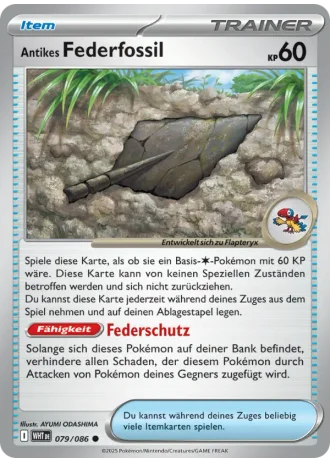 Antikes Federfossil #079/86 — Weiße Flammen