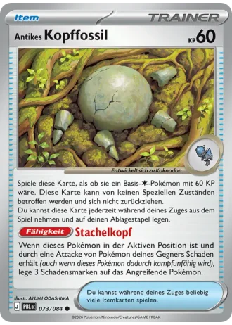 Antikes Kopffossil #073/84 — Dunkelnacht