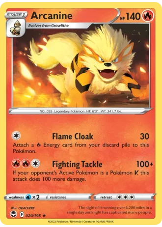 Arcanine #020/195 — Silver Tempest