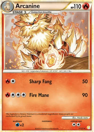 Arcanine #1/123 — HeartGold SoulSilver