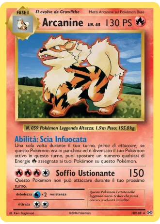Arcanine #18/108 — Evoluzioni