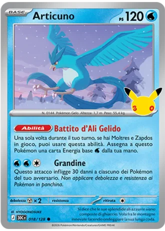 Articuno #018/128 — 30° Anniversario