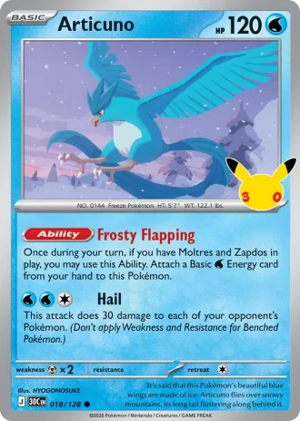Articuno #018/128 — 30th Celebration