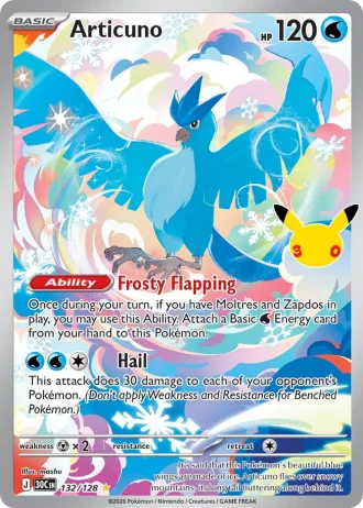 Articuno #132/128 — 30th Celebration