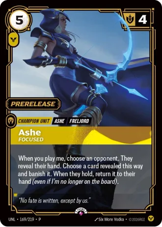 Ashe, Focused #169/219 — Organized Play Promos