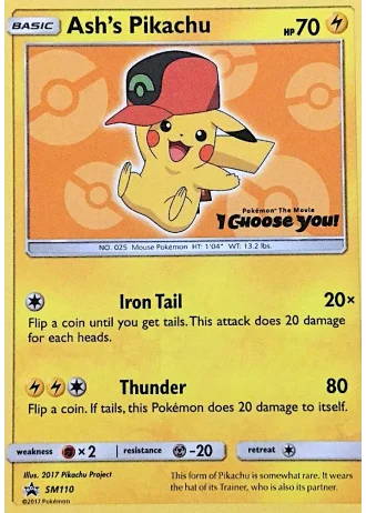 Ash's Pikachu SM110 — Sun & Moon Promos
