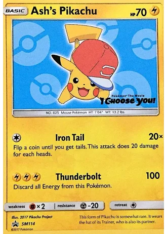 Ash's Pikachu SM114 — Sun & Moon Promos