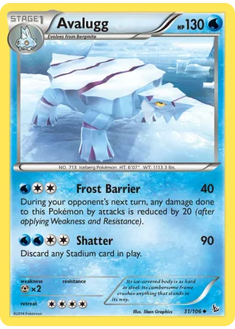 Avalugg (League Challenge 2nd Place) #31/106 — Flashfire