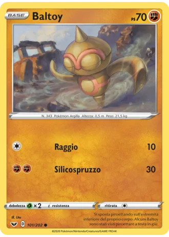 Baltoy #101/202 — Spada e Scudo