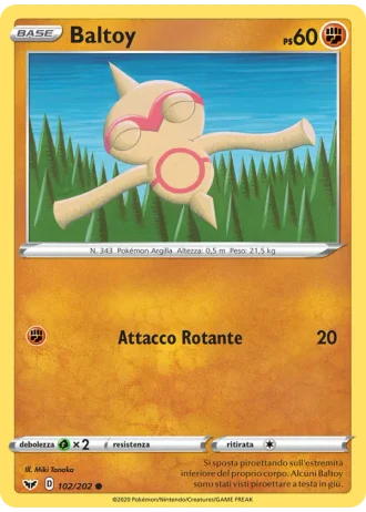 Baltoy #102/202 — Spada e Scudo