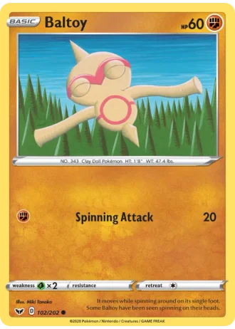 Baltoy #102/202 — Sword & Shield