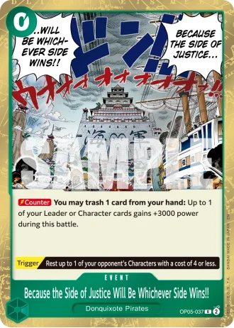 Because the Side of Justice Will Be Whichever Side Wins!! (OP05-037) (Reprint) — One Piece Card The Best Vol.2(PRB02)