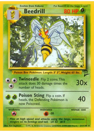 Beedrill #21 — Base Set 2