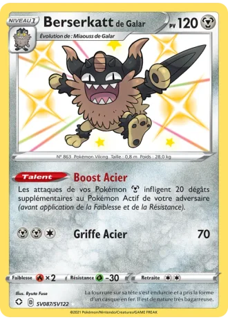 Berserkatt de Galar SV087/122 — Coffre Chromatique (Destinées Radieuses)