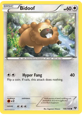 Bidoof #106/146 — XY