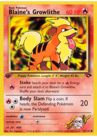 Blaine's Growlithe #62 — Gym Challenge