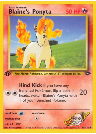 Blaine's Ponyta (1st Edition) #64/132 — Gym Challenge (1st Edition)