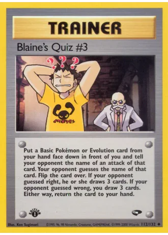 Blaine's Quiz #3 (1st Edition) #112/132 — Gym Challenge (1st Edition)