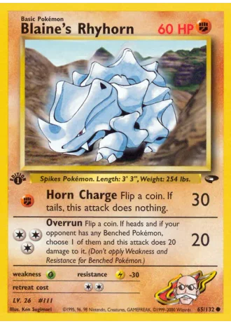 Blaine's Rhyhorn #65 — Gym Challenge