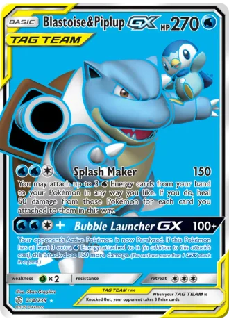 Blastoise & Piplup GX #214/236 — Cosmic Eclipse