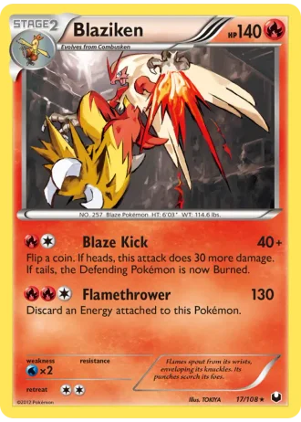 Blaziken #17/108 — Dark Explorers