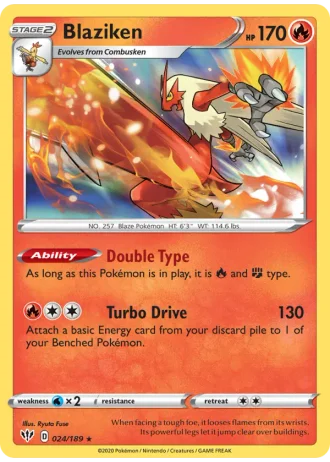 Blaziken #24/189 — Darkness Ablaze