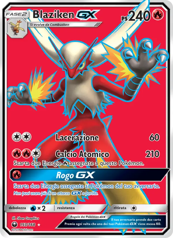 Blaziken GX #153 — Tempesta Astrale