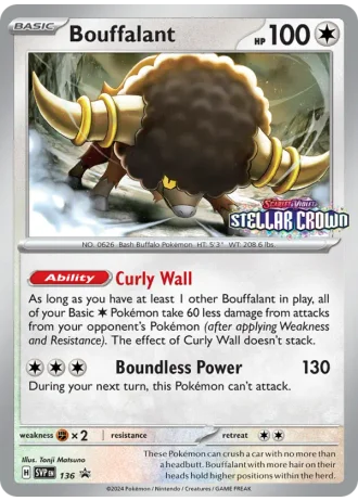 Bouffalant (STAFF) #136 — Scarlet & Violet Promos