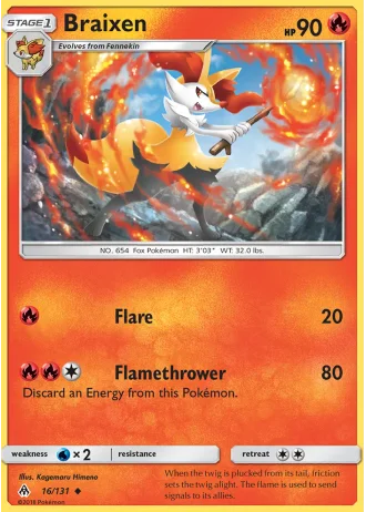 Braixen #16/131 — Forbidden Light