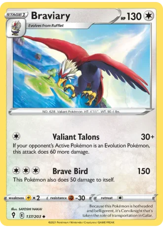 Braviary #137/203 — Evolving Skies